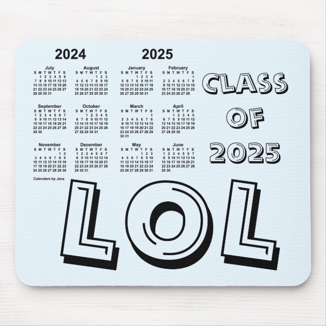 Class of 2025 School Calendar by Janz Alice Blue Mouse Pad (Front)