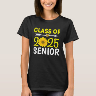 Class Of 2025 Senior 25 Graduation Sunflower Girls T-Shirt