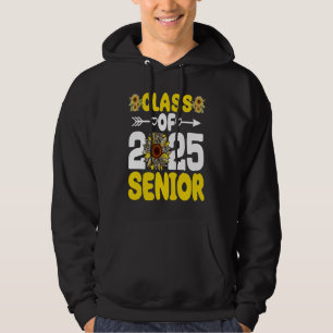 Class Of 2025 Senior 25 Sunflower Heart Graduation Hoodie