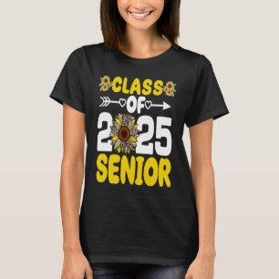 Class Of 2025 Senior 25 Sunflower Heart Graduation T-Shirt