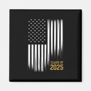 Class Of 2025 Senior American Flag Graduation  Magnet
