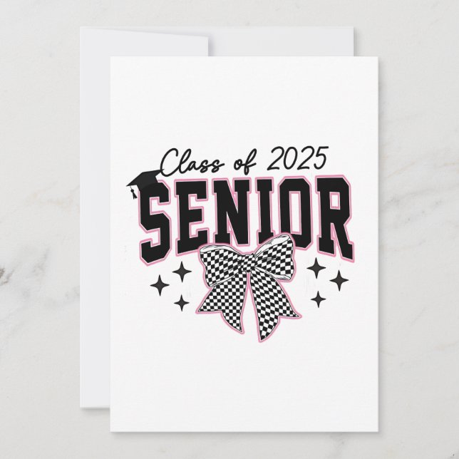 Class of 2025 Senior Bow Coquette Graduation  Invitation (Front)