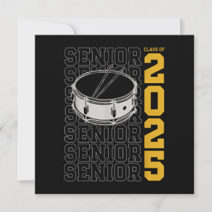 Class of 2025 Senior Drums for Drummer Or Percussi Thank You Card