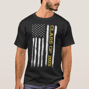 Class Of 2025 Senior Patriotic American Flag Gradu T-Shirt