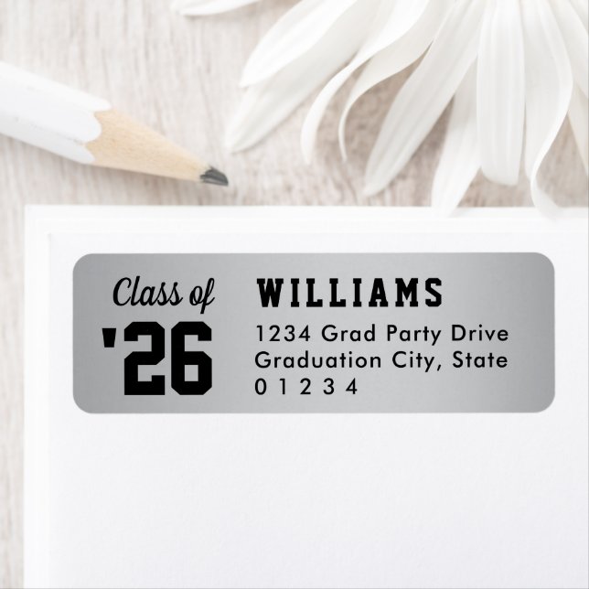 Class of 2025 Silver Black Return Address Label (Insitu)