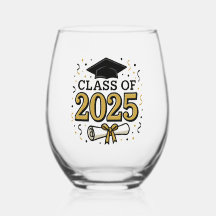 Class of 2025 Stemless Wine Glass