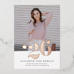 Class of 2025 Typography Photo Graduation Pink<br><div class="desc">Celebrate your achievement with this customizable photo graduation invitation, featuring "Class of 2025" in bold rose gold foil. Available in three elegant foil options – gold, rose gold, and silver – this graduation invitation adds a touch of luxury and sophistication to your graduation announcement. Personalize it with your favourite photo...</div>