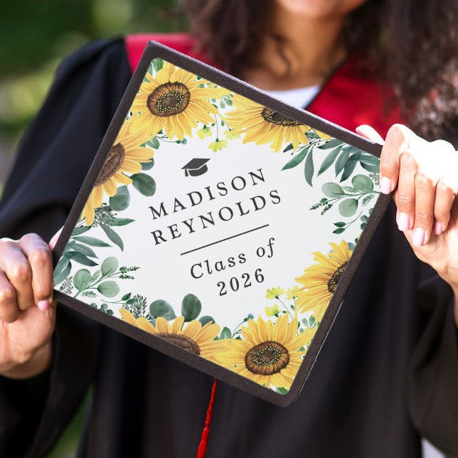 Class of 2025 Vibrant Sunflower Blooms Graduation Cap Topper (Creator Uploaded)