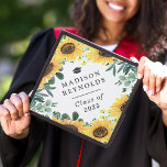 Class of 2025 Vibrant Sunflower Blooms Graduation Cap Topper<br><div class="desc">Celebrate your achievement with this cheerful cap topper! The bright sunflower and botanical accents bring a touch of nature's beauty to your graduation look. You can easily tailor the text,  fonts,  and colours to suit your style using Zazzle's intuitive tools.</div>