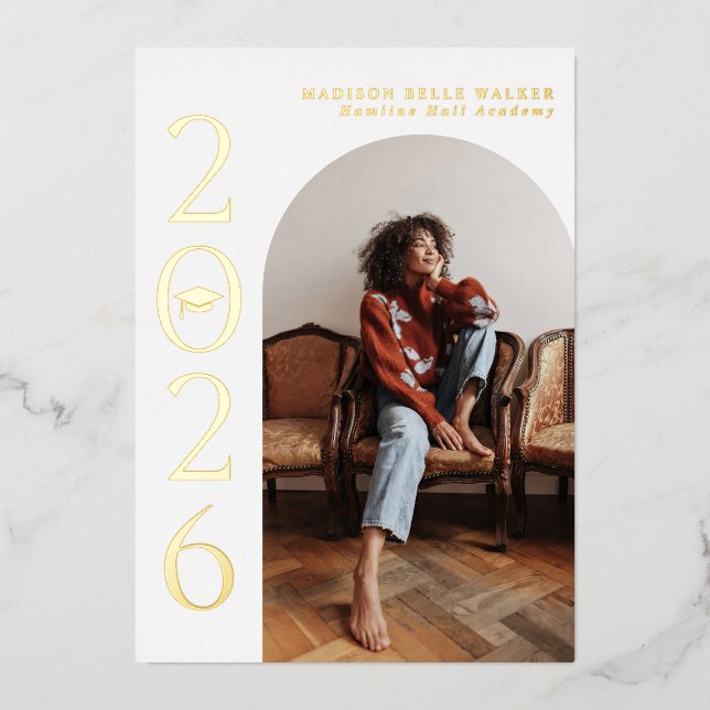 Class of 2025 White Arch Frame Graduation (Front)