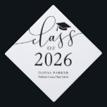 Class of 2025 White Graduation   Cap Topper<br><div class="desc">Perfect custom graduation cap for the graduate! Celebrate their accomplishment in style with this graduation cap topper. It says "Class of 2025" in typography text against a white background. Personalize this product by adding their name and school name.</div>