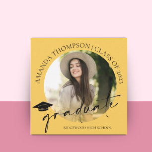 Class Of 2025 Yellow Photo Graduation Announcement