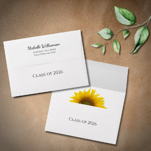 Class of 2025 Yellow Sunflower Graduation   Envelope