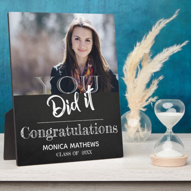 Class of 2025 You Did It Keepsake Photo Graduation Plaque (Side)
