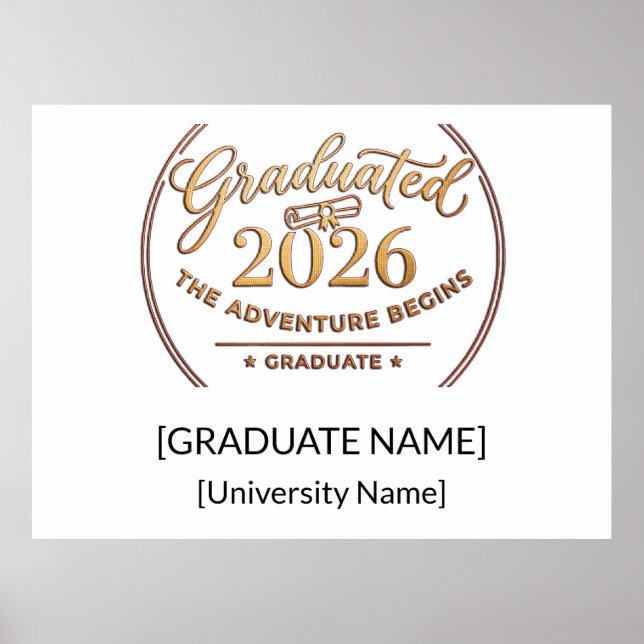 Class of 2026 Adventure Graduate Poster / Póster (Devant)