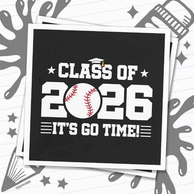 Class of 2026 Baseball Graduation It’s Go Time Napkin (Creator Uploaded)