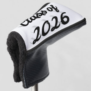 Class of 2026 black script graduation golf head cover