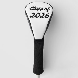 Class of 2026 black script graduation golf head cover