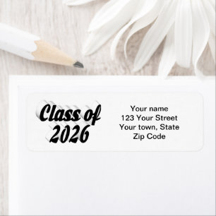 Class of 2026 black text graduation