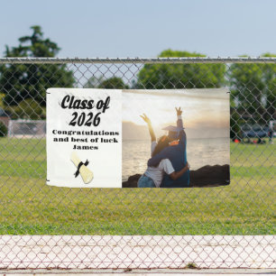 Class of 2026 black text graduation photo  banner