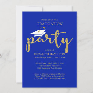 Class of 2026 Blue and Gold Graduation Invitation