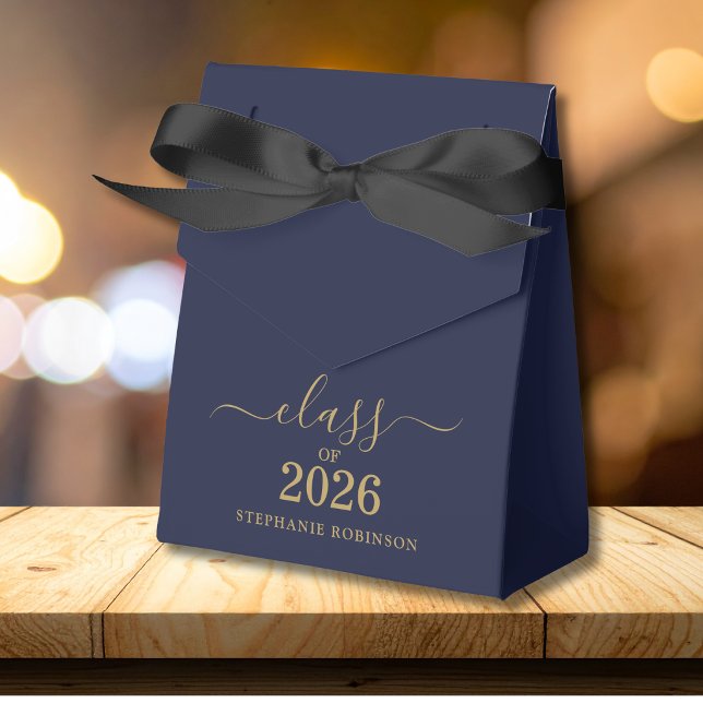 Class of 2026 Blue Gold Script Graduation   Favor Box (Creator Uploaded)