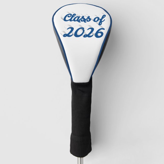 Class of 2026 blue script graduation  golf head cover (Front)