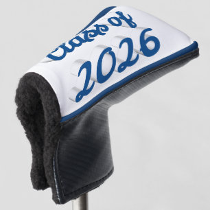 Class of 2026 blue script graduation golf head cover