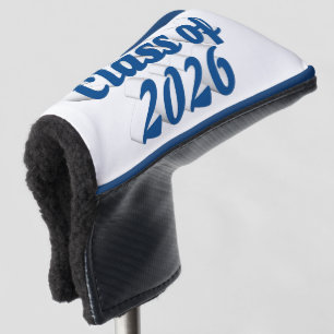 Class of 2026 blue text graduation golf head cover