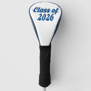 Class of 2026 blue text graduation golf head cover