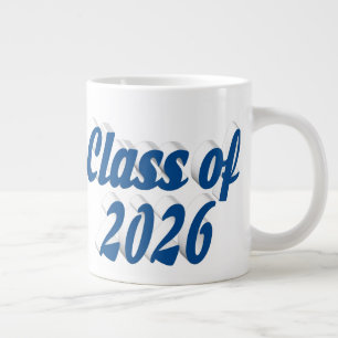 Class of 2026 blue text graduation large coffee mug