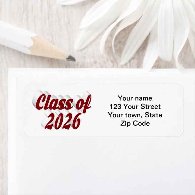 Class of 2026 burgundy text graduation (Insitu)