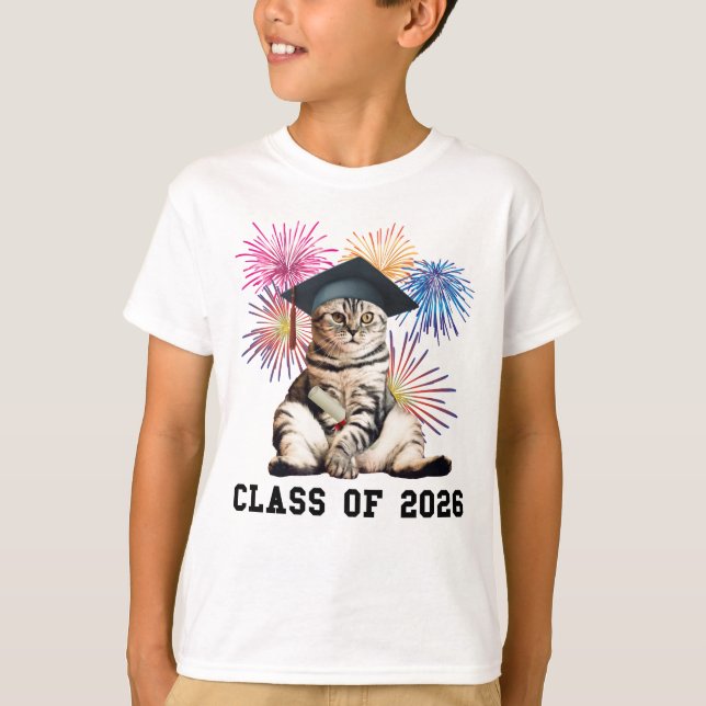 Class Of 2026 Cat Lover T-Shirt (Front)