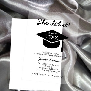 Class Of 2026 Chic Modern Minimalist Graduation Acrylic Invitations