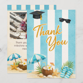 Class of 2026 Coastal Beach Grad Thank You Card