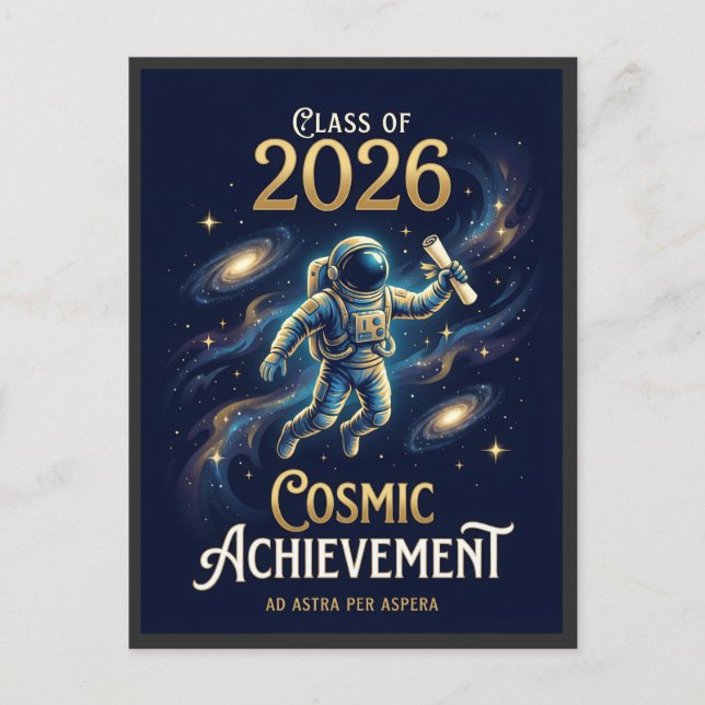 Class of 2026 Cosmic Achievement Graduation Postcard (Front)