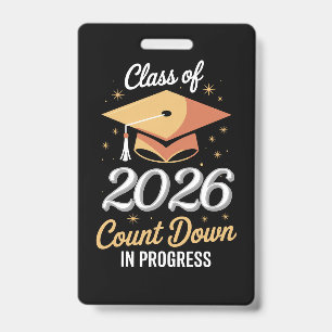 Class Of 2026 Count Down In Progress Peronalized  Badge