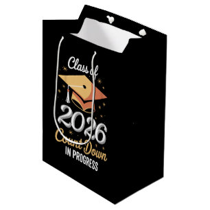 Class Of 2026 Count Down In Progress Peronalized Medium Gift Bag