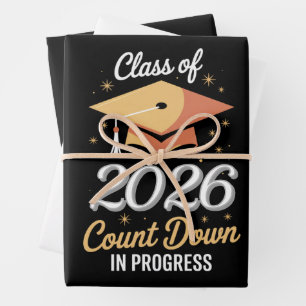 Class Of 2026 Count Down In Progress Peronalized  Wrapping Paper Sheet