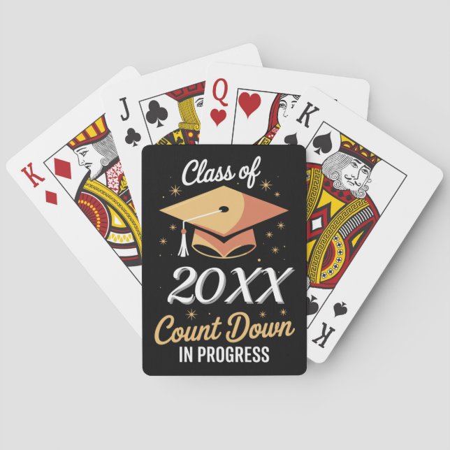 Class Of 2026 Count Down In Progress Personalized  Playing Cards (Back)