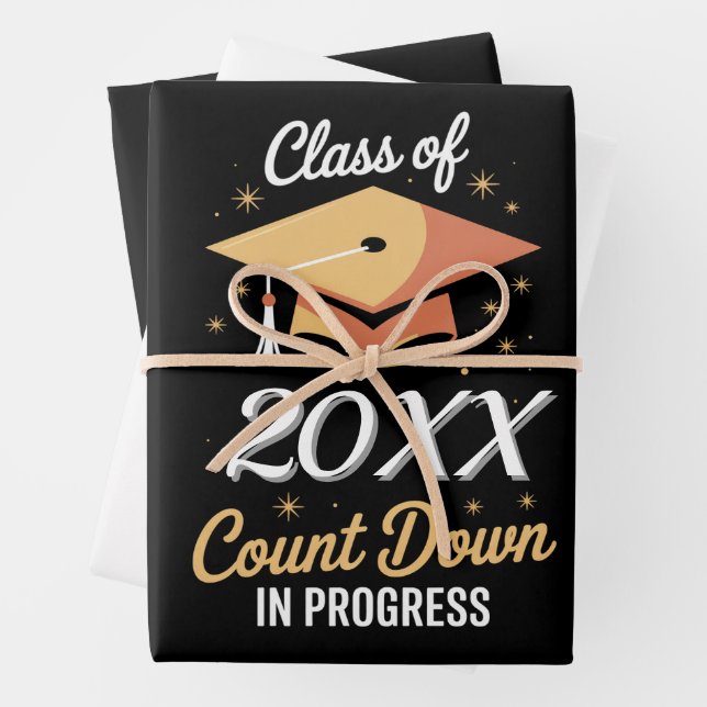 Class Of 2026 Count Down In Progress Personalized  Wrapping Paper Sheet (In situ)