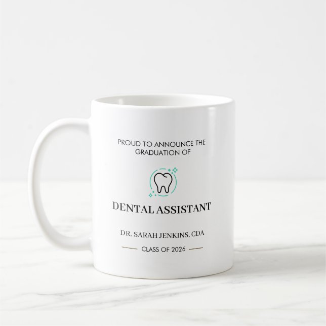 Class of 2026 Dental Assistant CDA Graduation  Coffee Mug (Left)