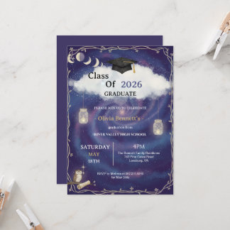 Class of 2026 Die Cut Graduation Invitation Custom