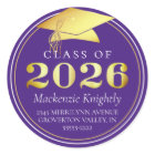 Class of 2026 Elegant Purple Gold Return Address