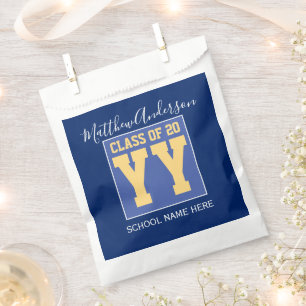 Class of 2026 Elegant Royal Blue & Gold Graduation Favour Bag