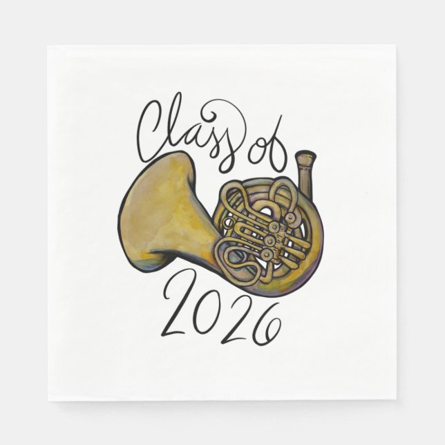 Class of 2026 French Horn Band Class Music         Napkin (Front)