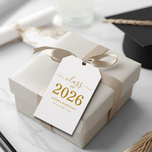 Class of 2026 Gold Script Graduation  Gift Tags