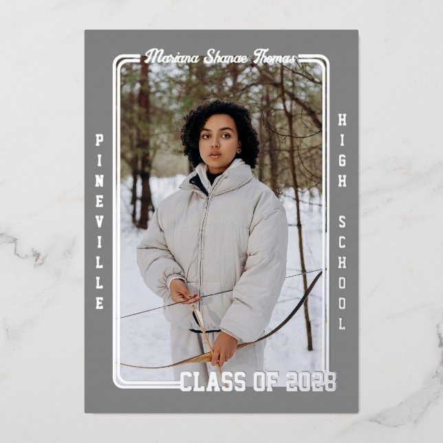 Class of 2026 Grad Sports Card Foil Announcement (Front)