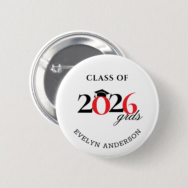 Class of 2026 Graduate  2 Inch Round Button (Front & Back)