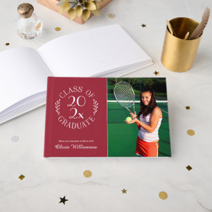 Class of 2026 Graduate Burgundy 2 Photo Graduation Guest Book